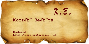 Koczó Beáta névjegykártya
