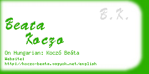 beata koczo business card